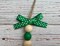 Shamrock canister bead garland, green clover, March tiered tray accent. Gift for Irish family, hutch decor, green mini wood bead garland product 4